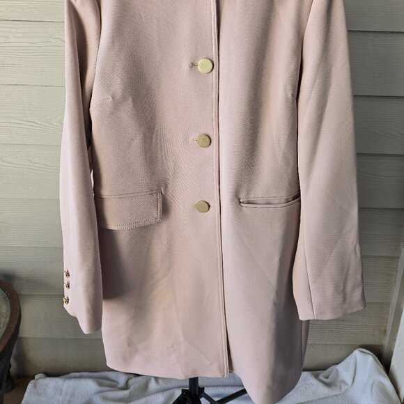 T Tahari Sophie Single-Breasted Coat - Rose Quartz Pink - Picture 2 of 16